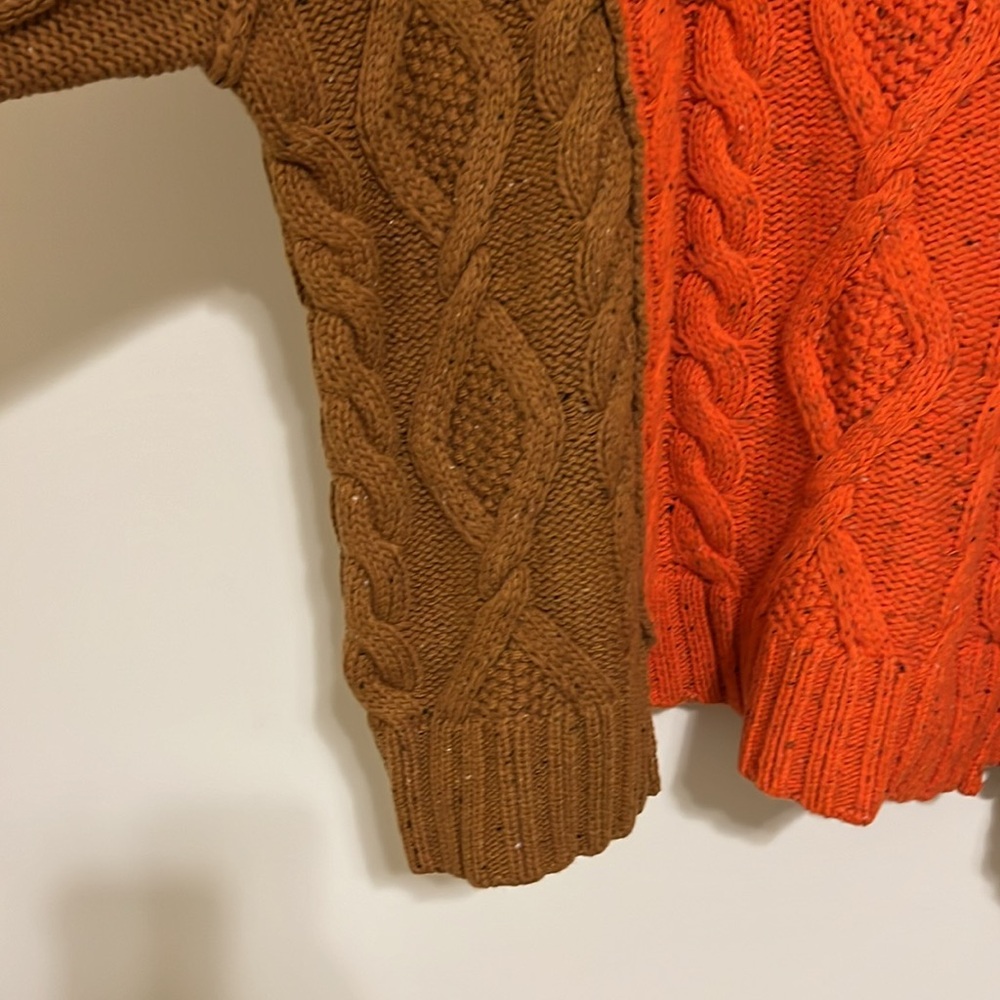 Free People Cable Knit Sweater - Orange and Brown size S NWOT - Picture 6 of 16